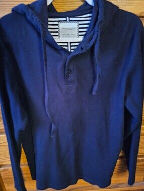 Denim & Flower Large By Ricky Singh Men's Navi Hoodie